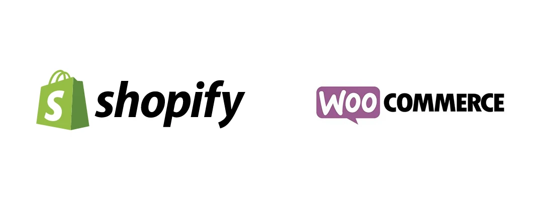 Shopify and WooCommerce logos